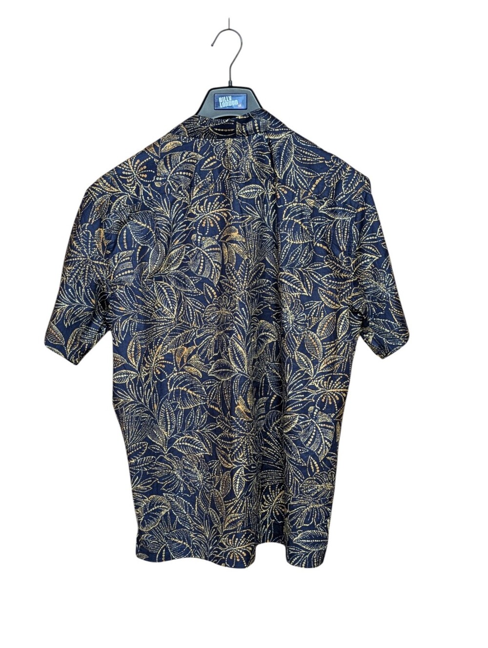 Tori Richard Dotanicals Cotton Lawn Shirt Navy and Yellow Size Large - Picture 3 of 12